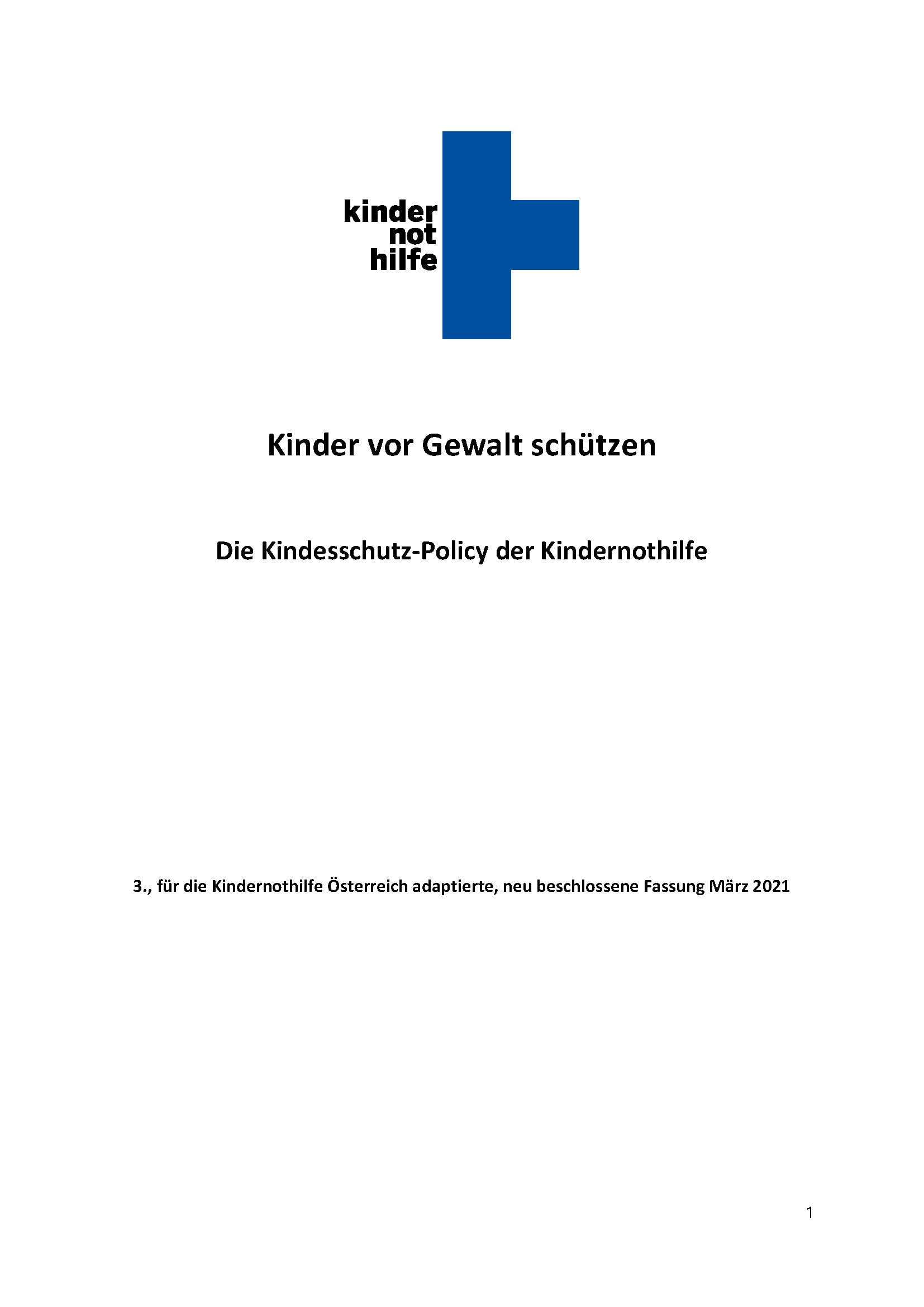 Kindesschutzpolicy der Kindernothilfe Österreich