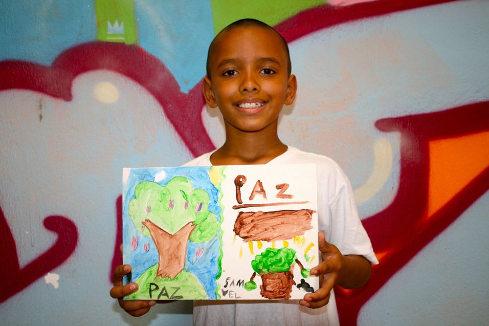 Kinderzeichnung für den Frieden (Foto: Jürgen Schübelin) Kinderzeichnung für den Frieden (Foto: Jürgen Schübelin)