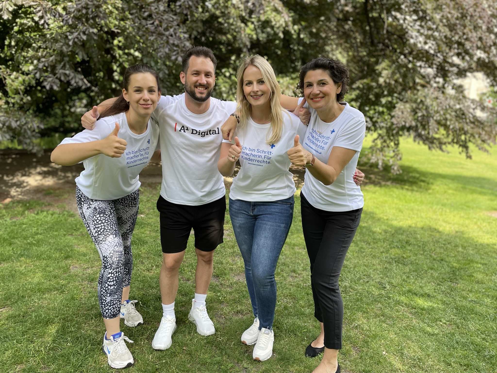 A1 Digital laufen beim VCM 2024 für Kinderrechte (Foto: Kindernothilfe Österreich) A1 Digital setzen sich als Schrittmacher*innen für benachteiligte Kinder ein (Foto: Kindernothilfe Österreich)