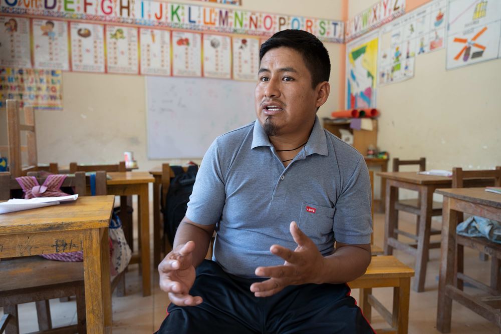 Bolivien: Lehrer Nicolas Calderon Seña im Interview (Quelle: Christian Nusch)