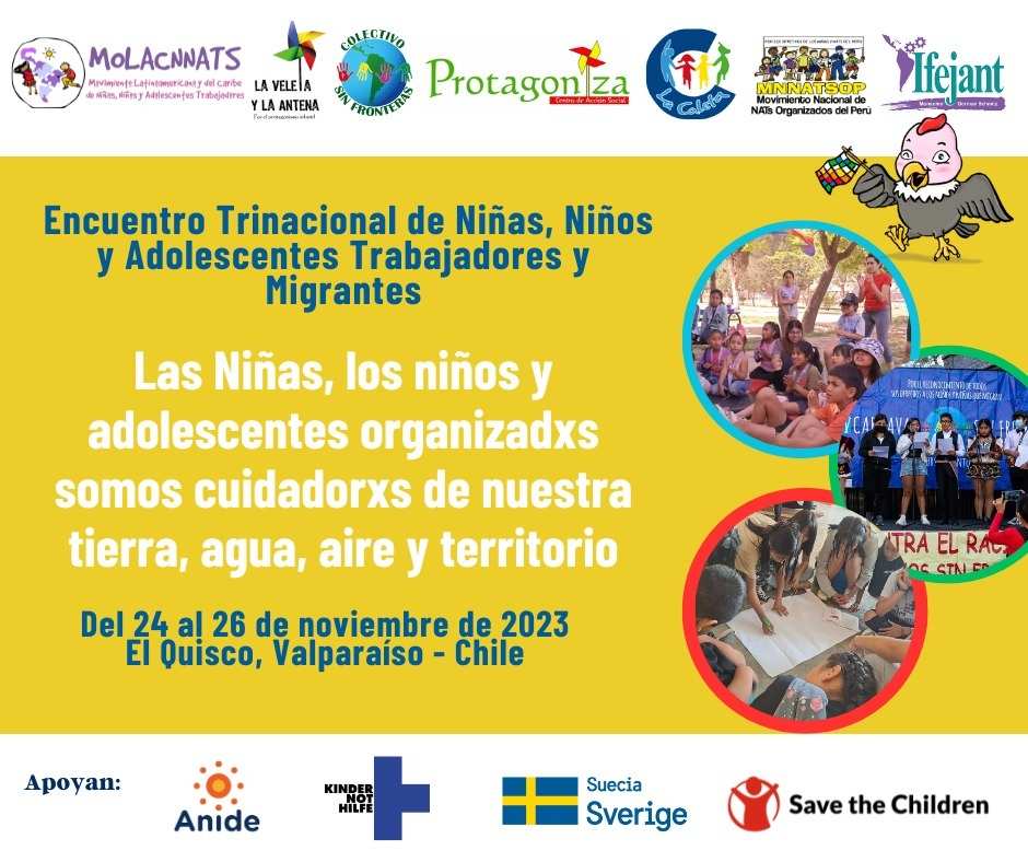 Ankündigung zum drei-Länder-Treffen der arbeitenden Kinder und Jugendlichen in El Quisco, Chile Ankündigung zum drei-Länder-Treffen der arbeitenden Kinder und Jugendlichen in El Quisco, Chile