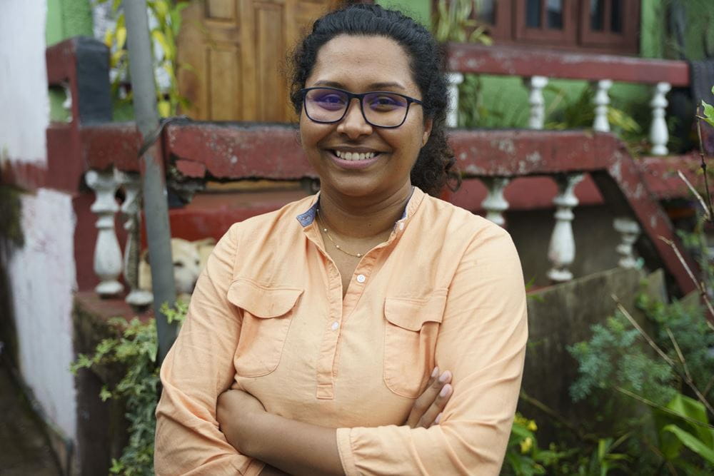 Vishni Vincent, Co-Landesdirektorin des Kindernothilfepartners SLU (Quelle: Christian Nusch) Vishni Vincent ist Co-Landesdirektorin des Kindernothilfepartners Sri Lanka Unites (Foto: Christian Nusch)