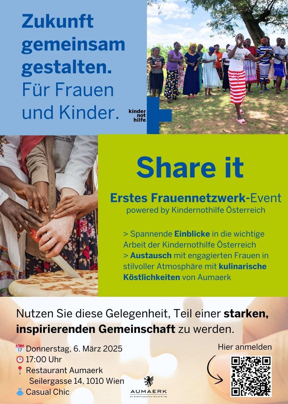 Share it. Einladung zum ersten Frauennetzwerk-Event (Quelle: Kindernothilfe Österreich) Share it. Einladung zum ersten Frauennetzwerk-Event (Quelle: Kindernothilfe Österreich)